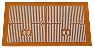 Etched resistive foil of a silicone heater